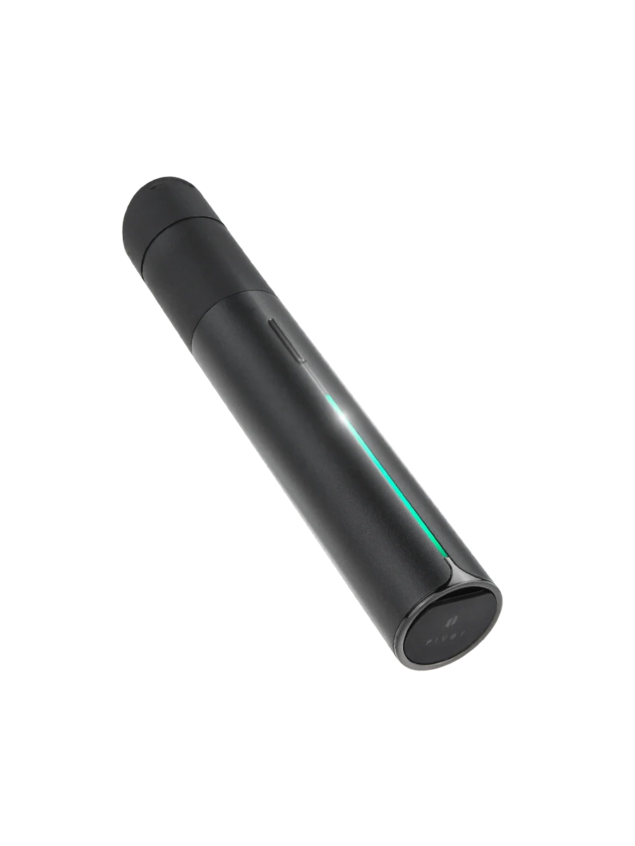 Puffco Pivot Onyx – floating diagonal image highlighting sleek matte surface and build quality.