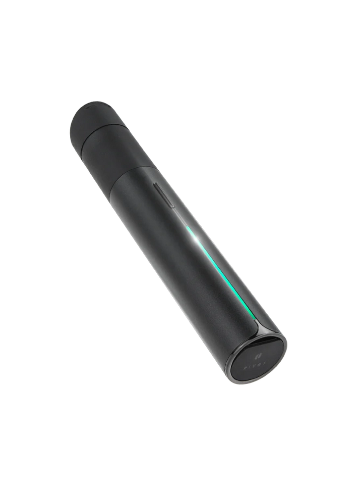 Puffco Pivot Onyx – floating diagonal image highlighting sleek matte surface and build quality.