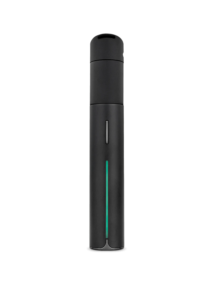 Puffco Pivot Vaporizer in Onyx – matte black finish, minimalist front design with LED indicator band.