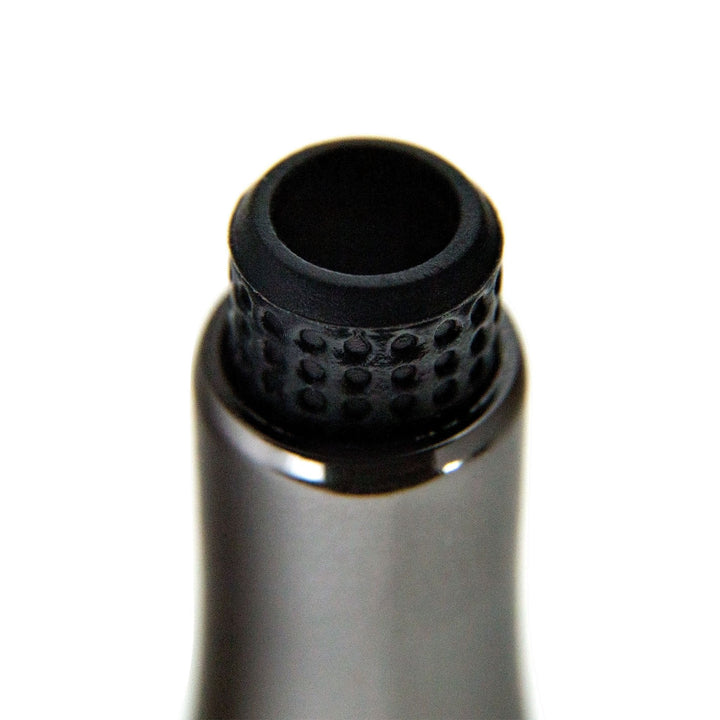Close-up of the New Puffco Plus Pen mouthpiece with built-in loading tool, part of the 33% OFF improved vaporizer deal.