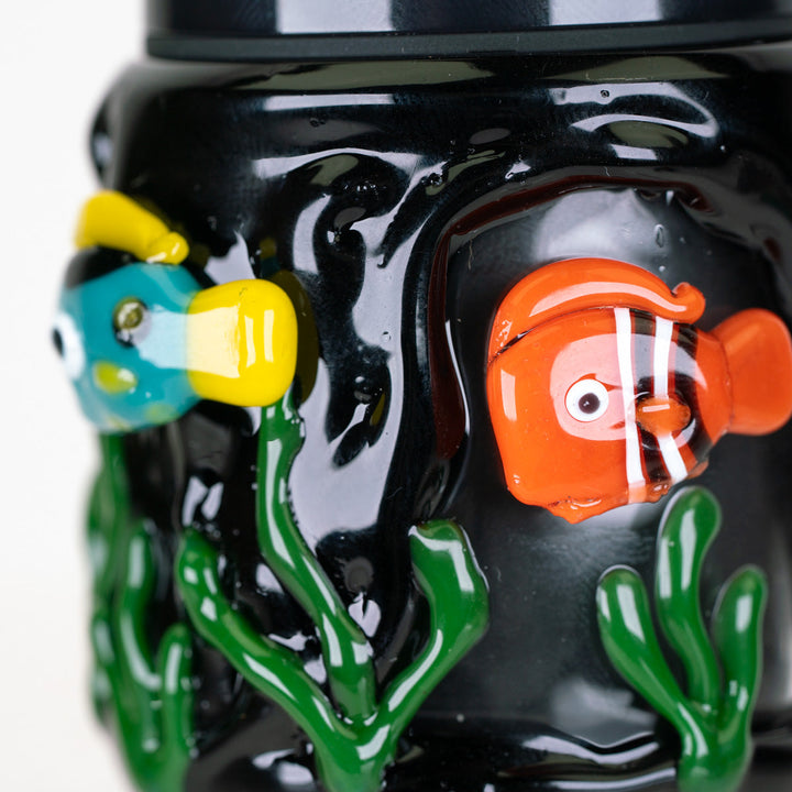 Empire Glassworks Under The Sea Puffco Proxy Core Attachment, close-up of the sculpted clownfish.