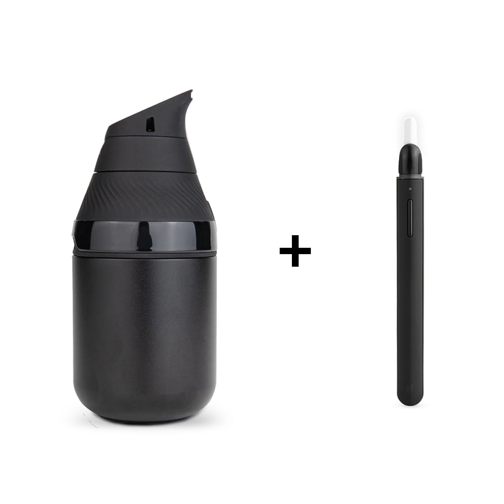 Puffco Proxy Core vaporizer with Puffco Hot Knife bundle showing glass-free portable concentrate setup with heated loading tool