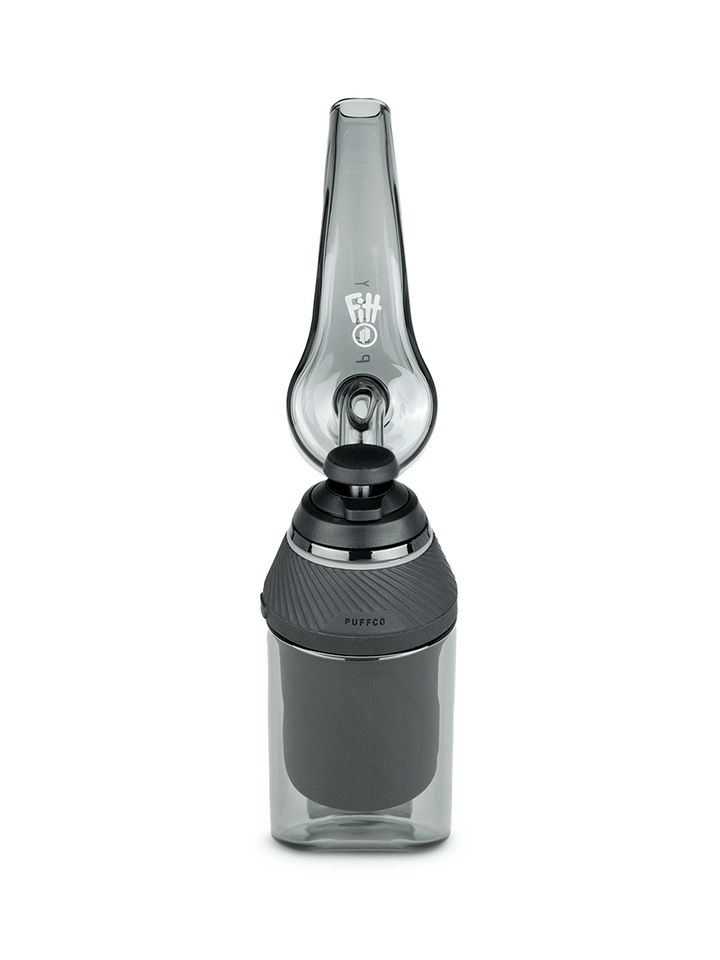 Front view of Puffco Proxy Recycler with vaporizer installed, showcasing the modern design and functional elegance of Ryan Fitt's glass.