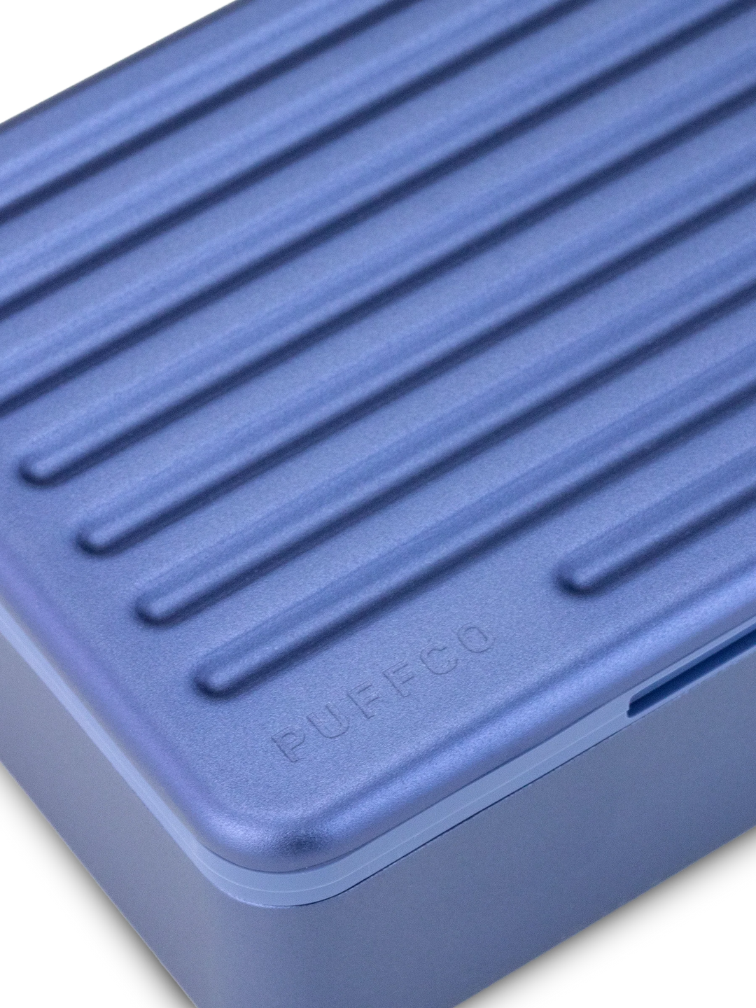 Puffco Travel Case — Sapphire hard shell case, logo detail