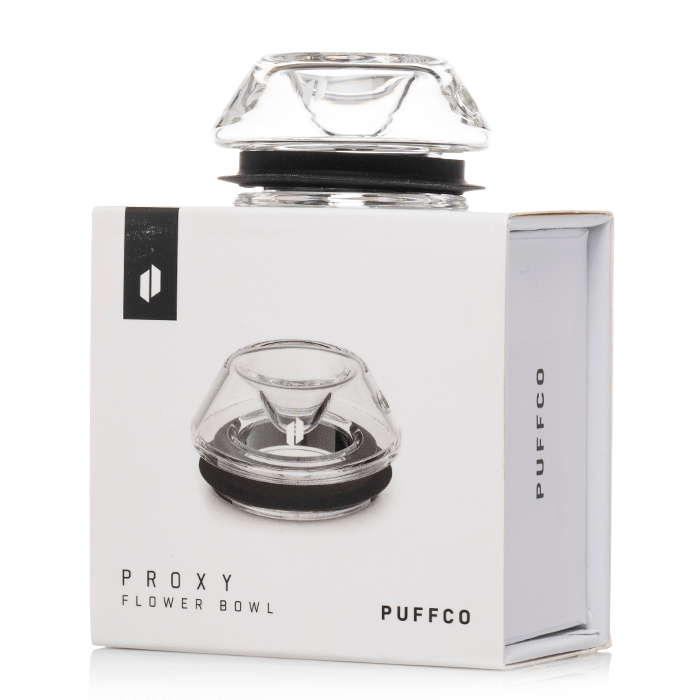 Puffco Proxy Flower Bowl packaged in branded box, ideal accessory for enhancing dry herb sessions with Puffco Proxy devices.
