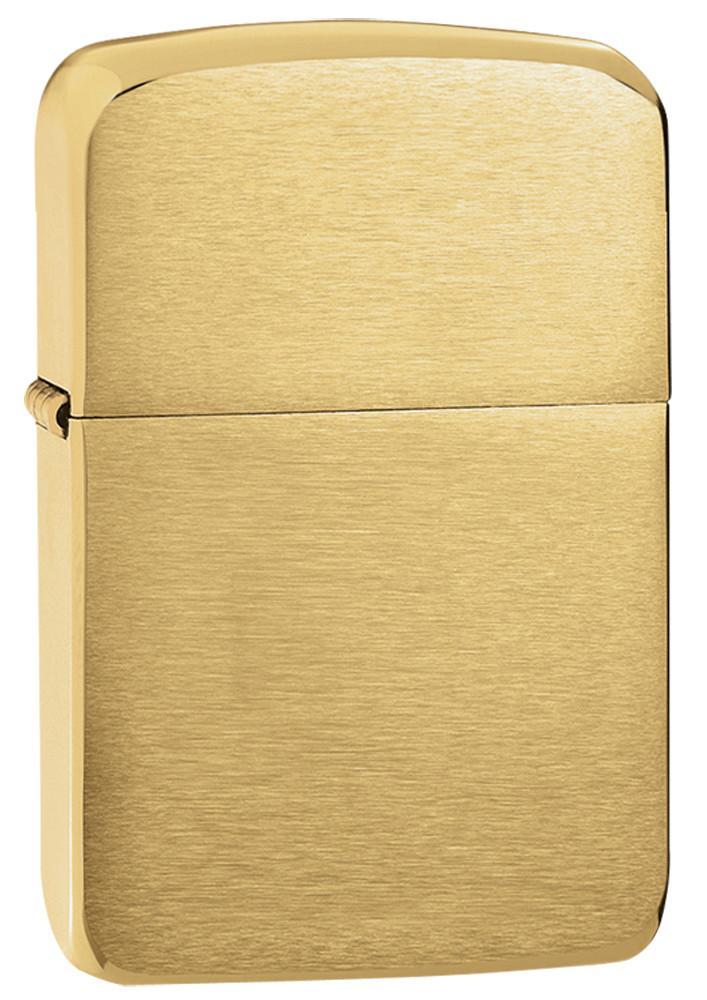 Zippo - 1941 Replica Brushed Brass Lighter featuring a classic windproof design and smooth brushed finish. Durable, refillable, and made in the USA.