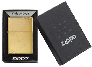 Zippo - Brushed Brass Vintage with Slashes