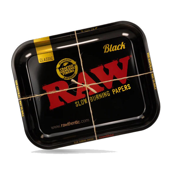 RAW Large Rolling Tray with black design