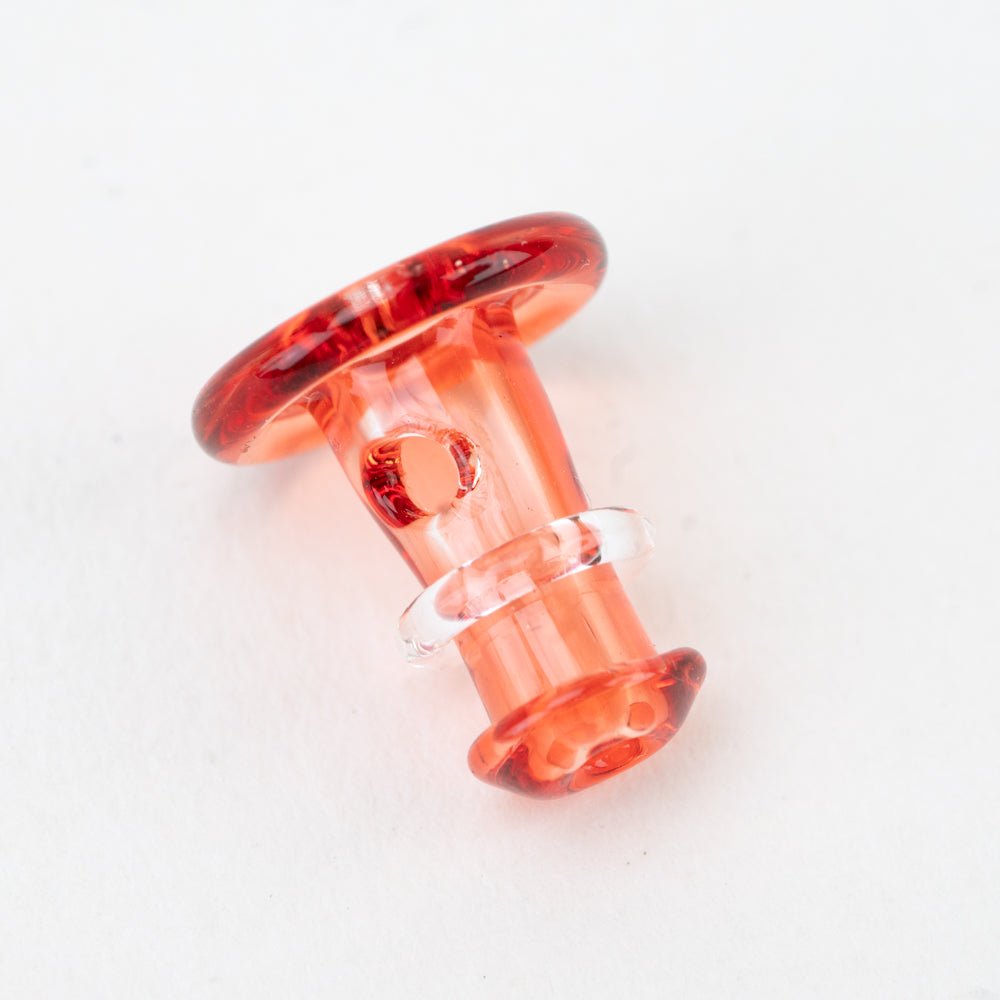 Empire Glassworks Puffco New Peak and Proxy glass joystick cap in Transparent Red, view 3