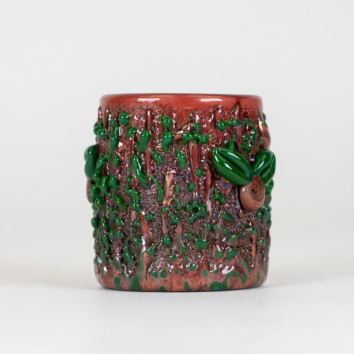 Empire Glassworks Renew The Redwood Puffco Proxy Core Attachment, glass on its own, side view.