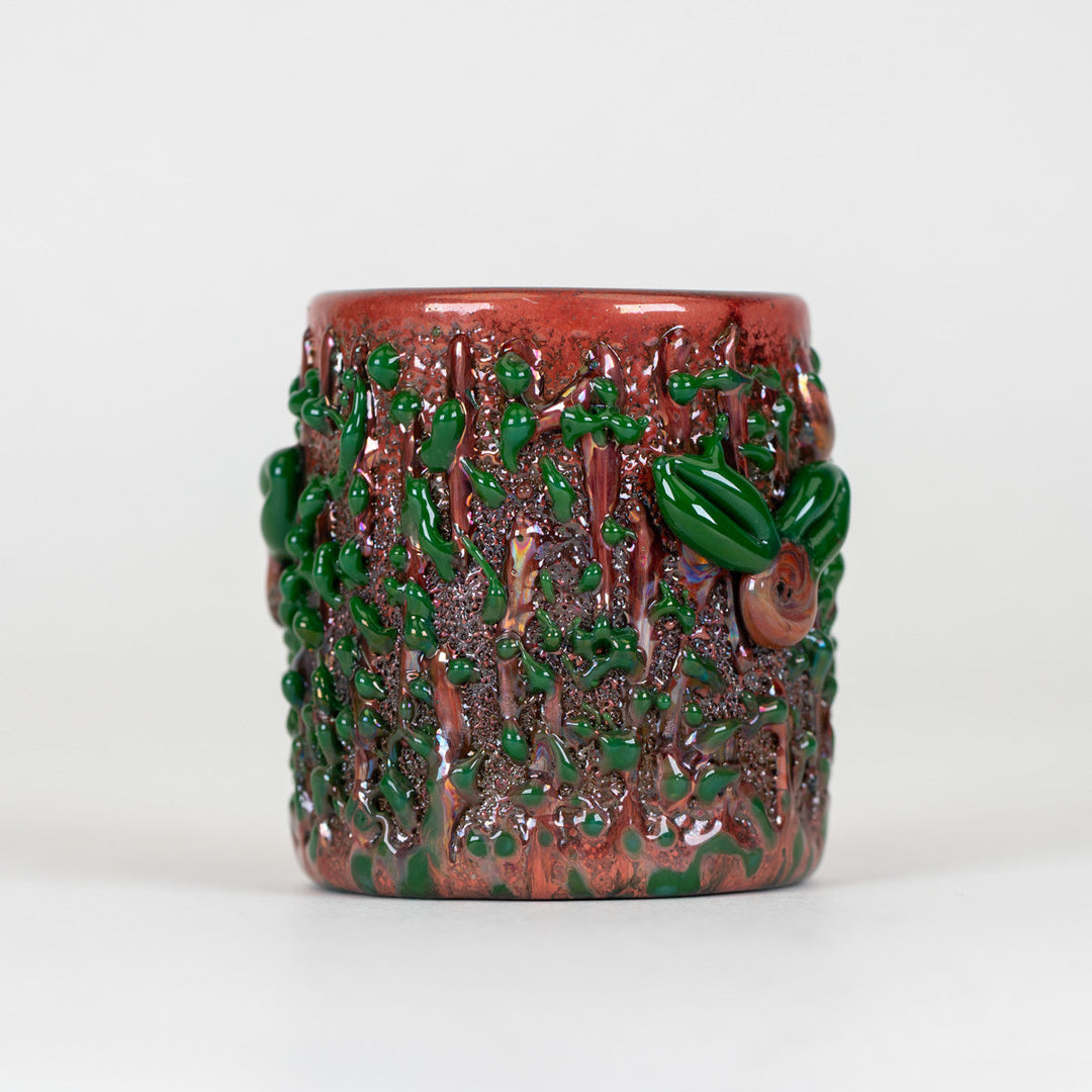 Empire Glassworks Renew The Redwood Puffco Proxy Core Attachment, glass on its own, side view.