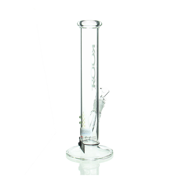 RooR 14" Straight 50x5mm White — white straight tube bong shown from alternate angle