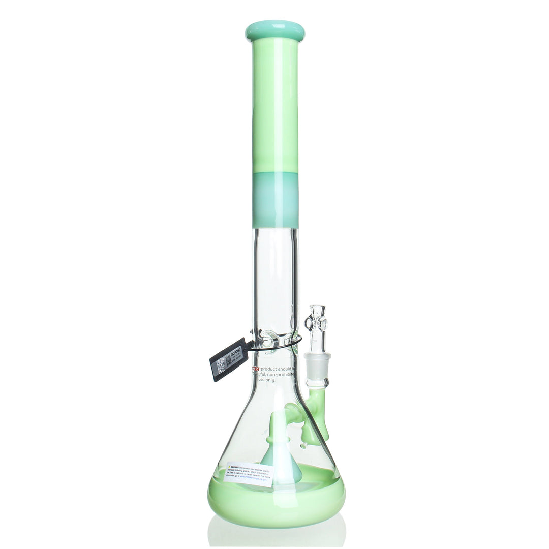 RooR Tech 18 inch Fixed Beaker Milky Green Black Logo alternate angle