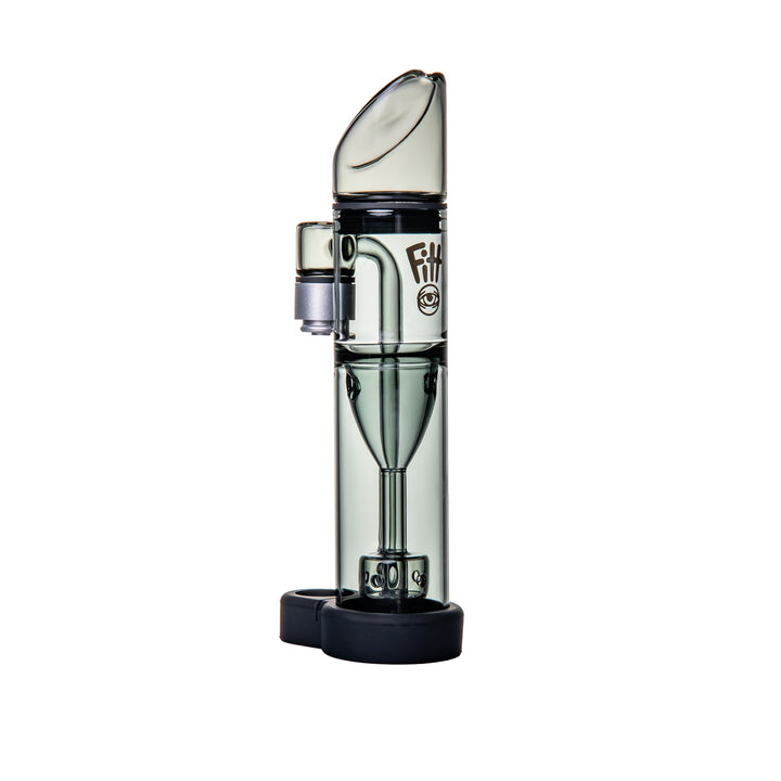 Ryan Fitt Glass Co. Pillar Pivot Bubbler, front view highlighting sculpted mouthpiece and compact water filtration design