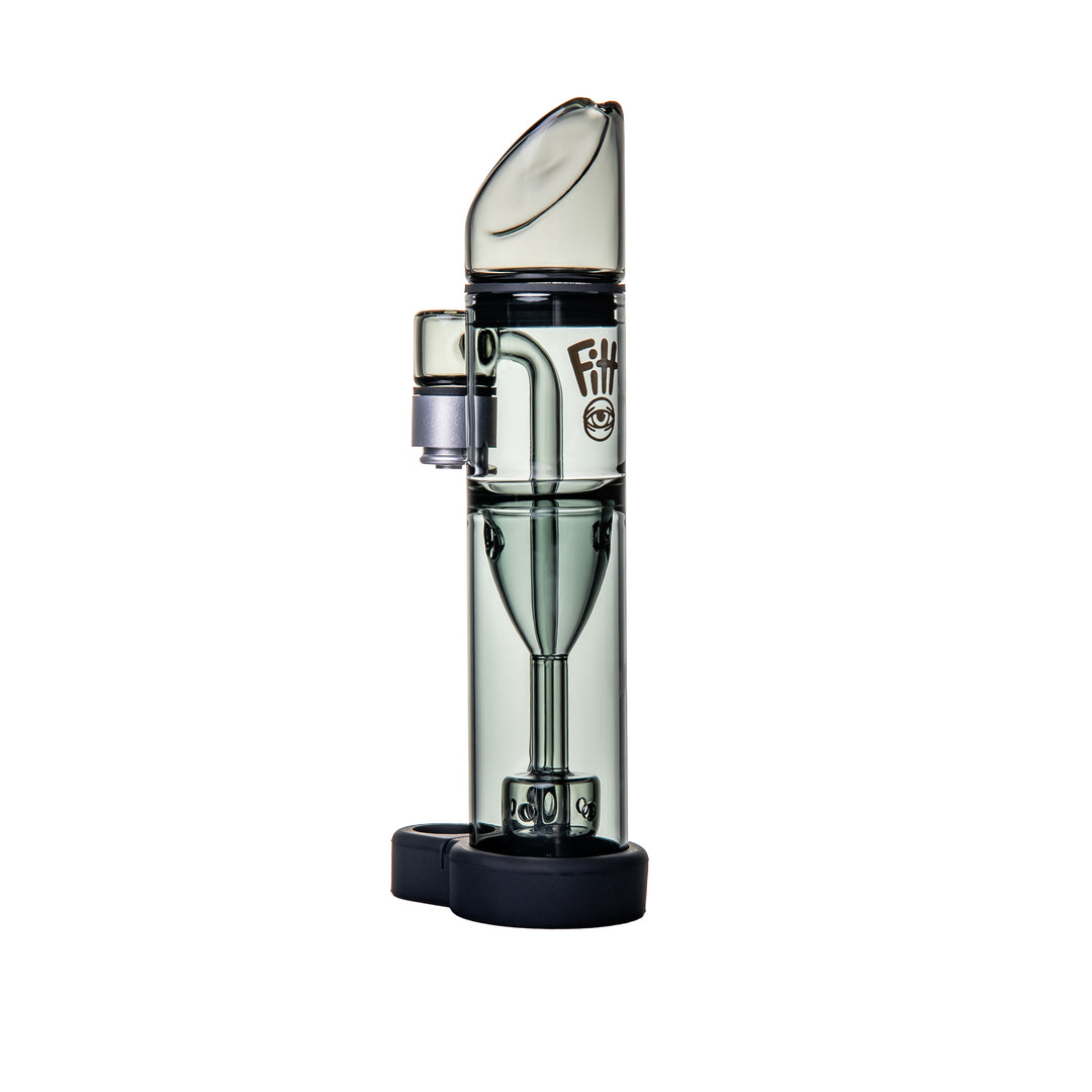 Ryan Fitt Glass Co. Pillar Pivot Bubbler, front view highlighting sculpted mouthpiece and compact water filtration design