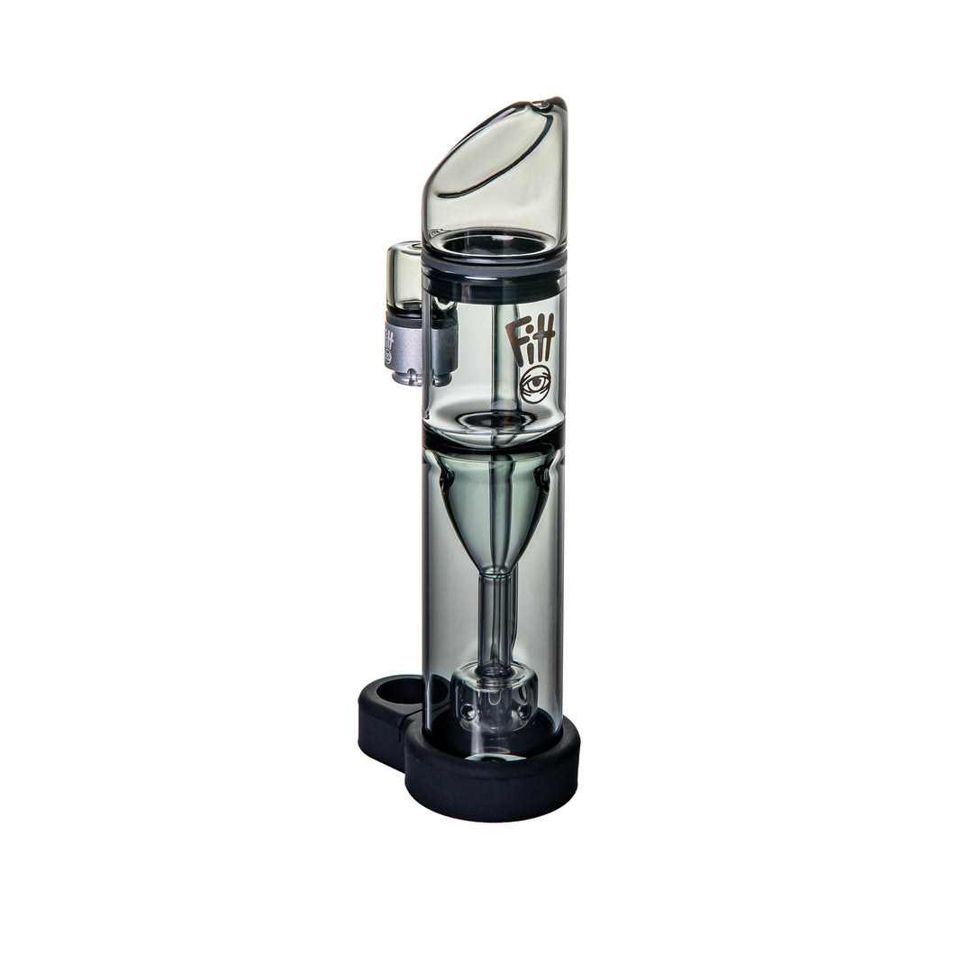Ryan Fitt Pillar Pivot Bubbler angled profile emphasizing precision borosilicate construction and airflow geometry