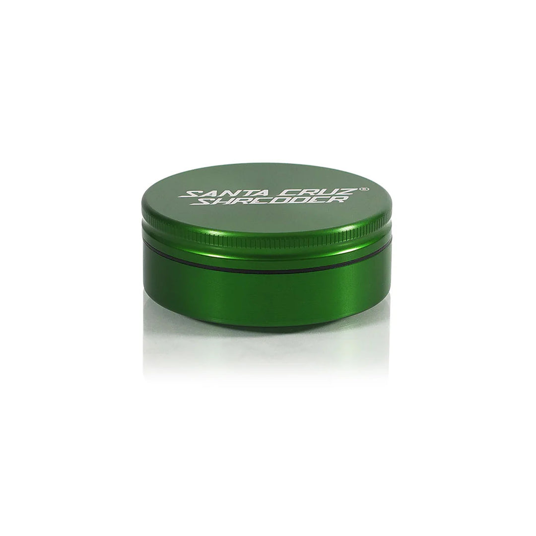 Santa Cruz Shredder Large 2-Piece Grinder in Green – anodized aluminum with laser-etched logo.