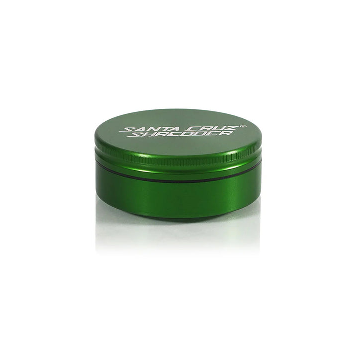Santa Cruz Shredder Large 2-Piece Grinder in Green – anodized aluminum with laser-etched logo.