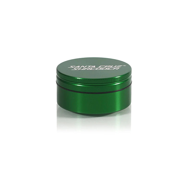 Santa Cruz Shredder Medium 2-Piece Grinder in Green – premium anodized finish and magnetic closure.