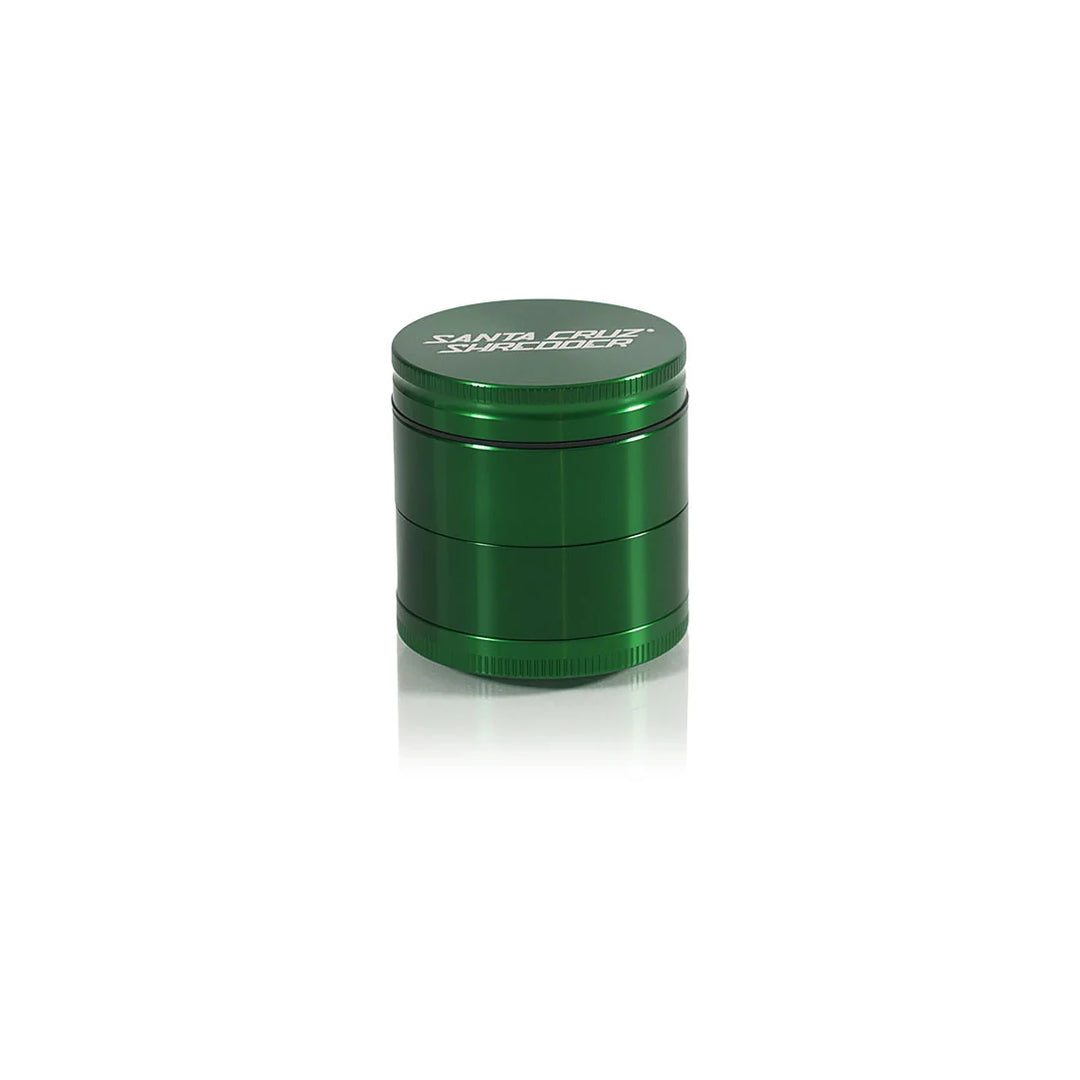 Santa Cruz Shredder Medium 4-Piece Grinder in Green – iconic design and logo.