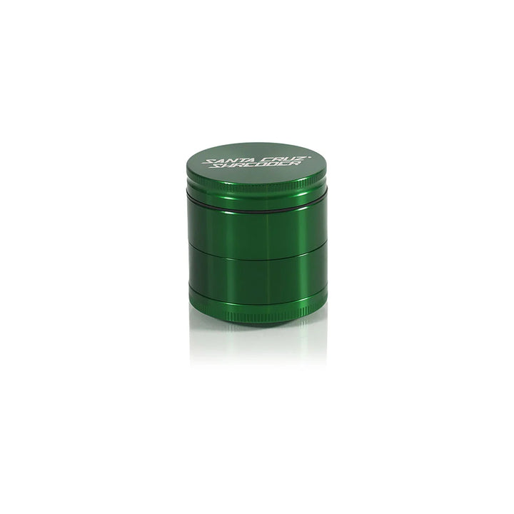 Santa Cruz Shredder Medium 4-Piece Grinder in Green – iconic design and logo.