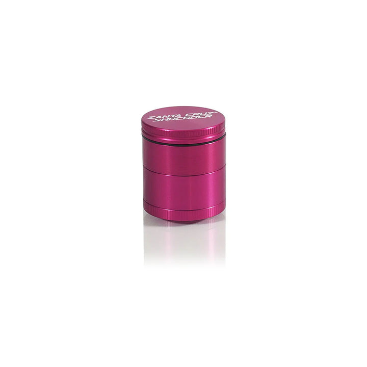 Santa Cruz Shredder Small Grinder in Pink – four-piece anodized aluminum with secure magnet lid.