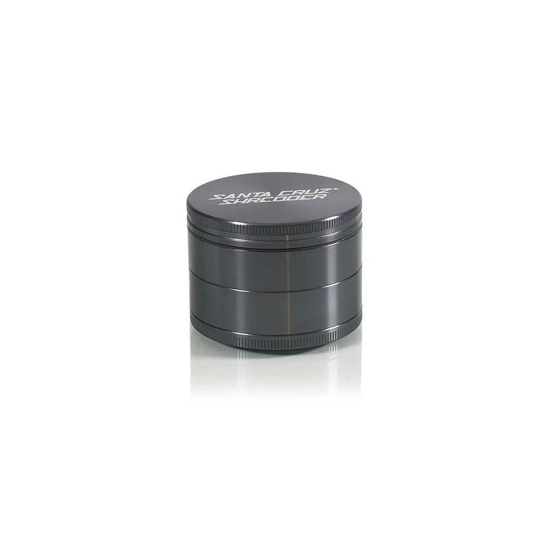 Grey Santa Cruz Shredder 4-piece grinder with anodized finish and kief chamber
