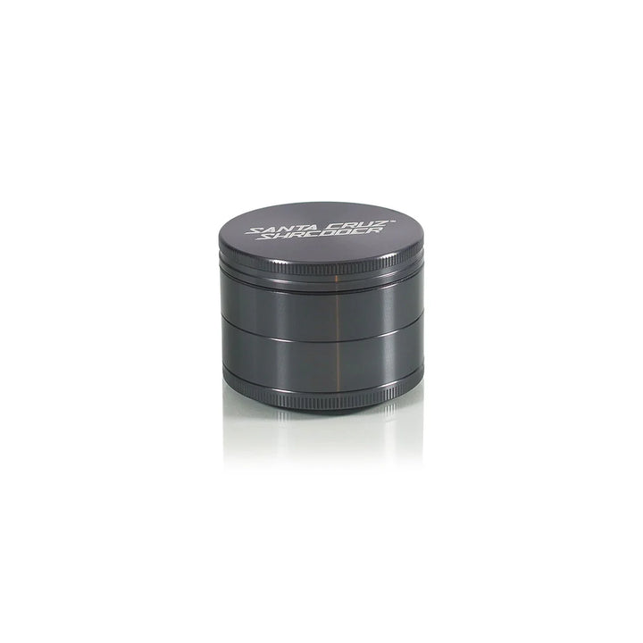 Grey Santa Cruz Shredder 4-piece grinder with anodized finish and kief chamber