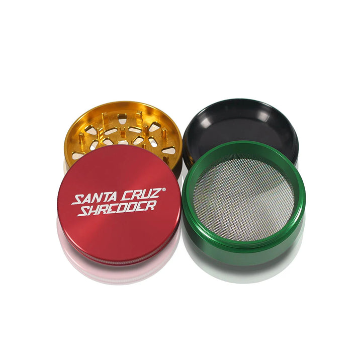 Rasta Santa Cruz Shredder 4-piece herb grinder with screen and pollen catcher