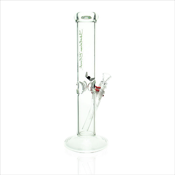 Sheldon Black Glass 13 inch Medio Straight Green side view of green accents