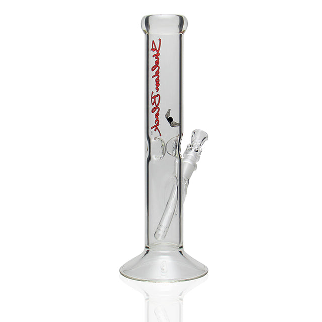 Sheldon Black Glass 13 inch Medio Straight Red side view of red accents