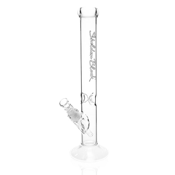 Sheldon Black 16 inch Grasso Straight Tube 50x5mm White bong with 14mm joint