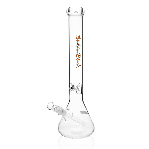 Sheldon Black 16 inch Medio Beaker 50x5mm Signature Orange bong with 14mm joint