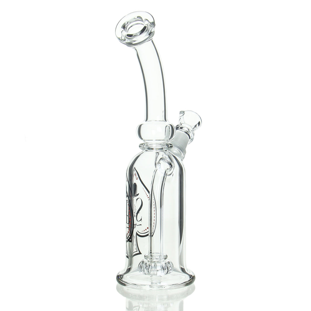 Sheldon Black The Bottle Bubbler Spade Red — Spade Red bottle bubbler shown from alternate angle