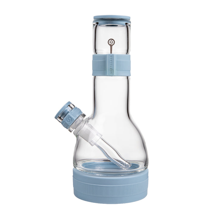 Softglass Core Bong in Cerulean blue, left side view