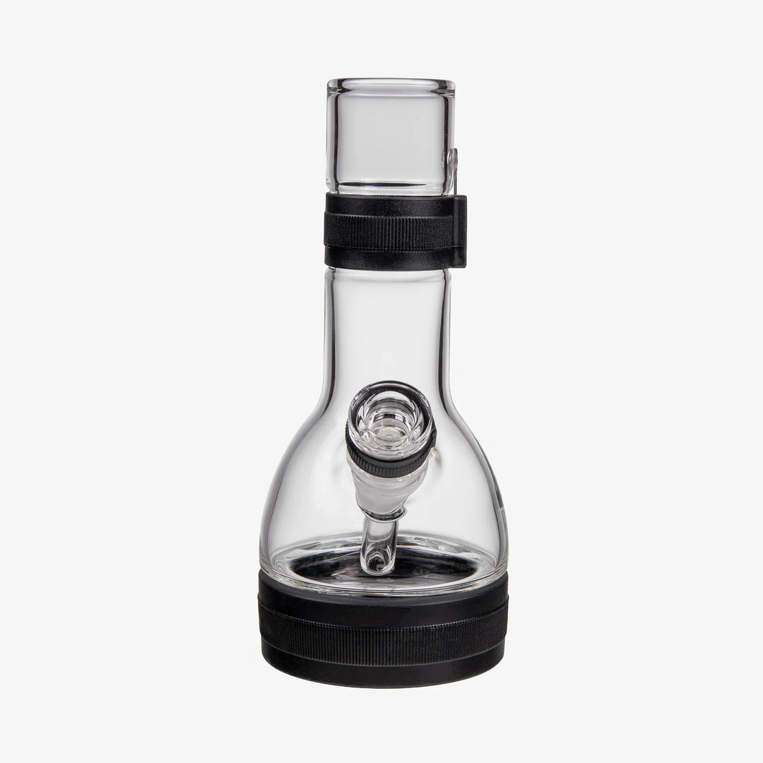 Softglass Core Bong in Onyx black, front view showing the 9 inch borosilicate body and 4 inch silicone base