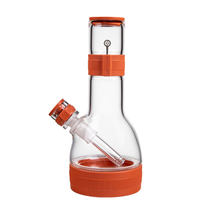 Softglass Core Bong in Sienna red-brown, left side view