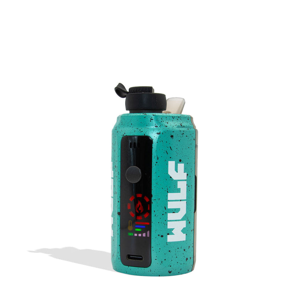 Wulf Mods Growler electronic dab rig in Teal Black Spatter, angle view