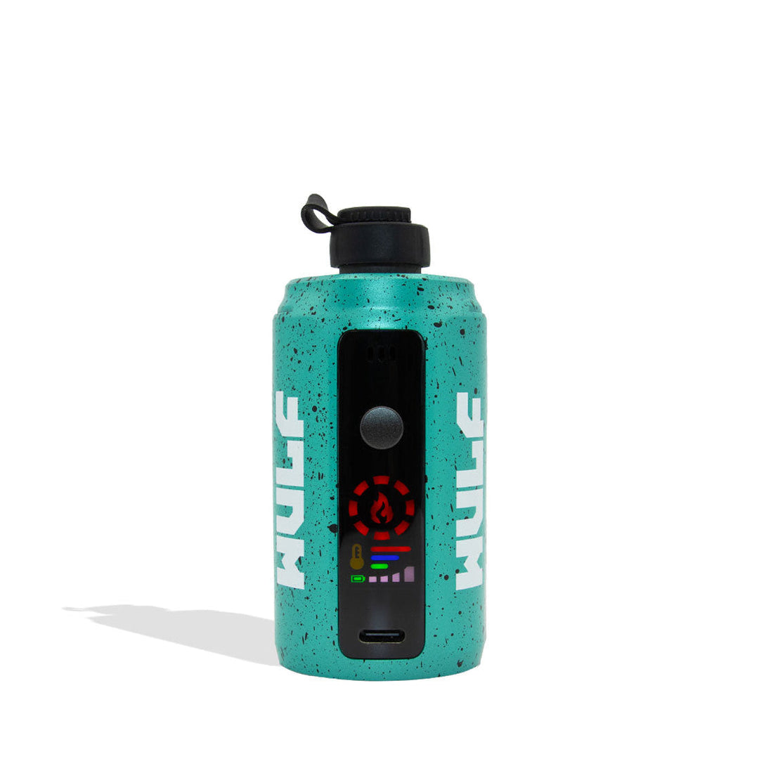Wulf Mods Growler electronic dab rig in Teal Black Spatter, front view