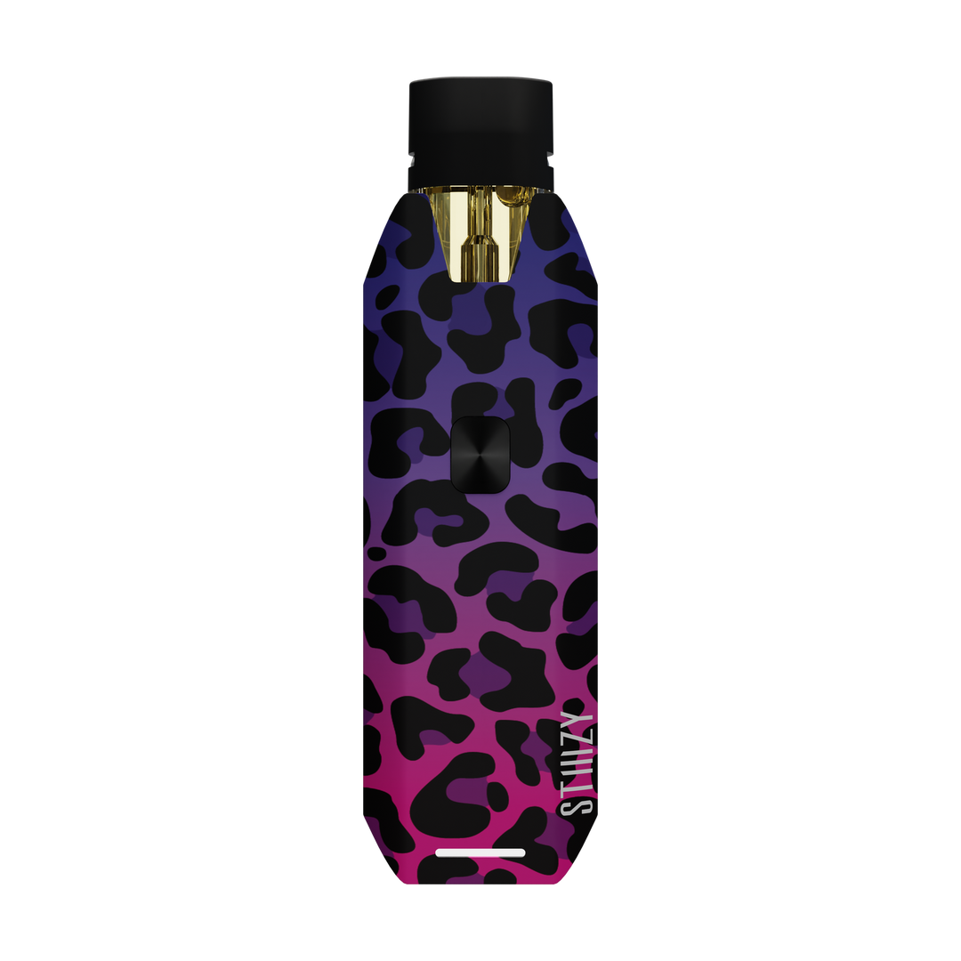 STIIIZY Pro XL Battery in Cheetah, purple to pink leopard print adjustable voltage pod battery