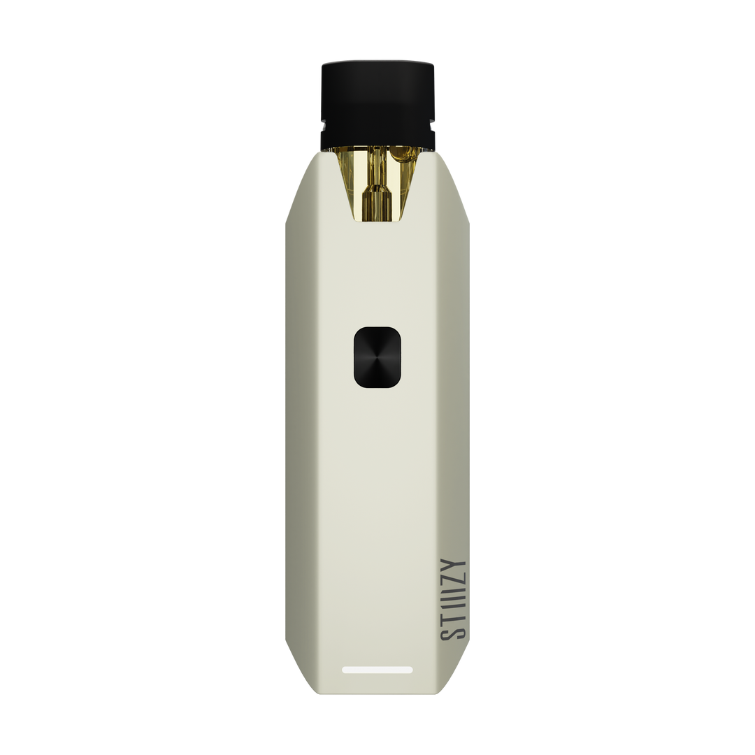 STIIIZY Pro XL Battery in Pearl White, clean pearl finish adjustable voltage pod vape