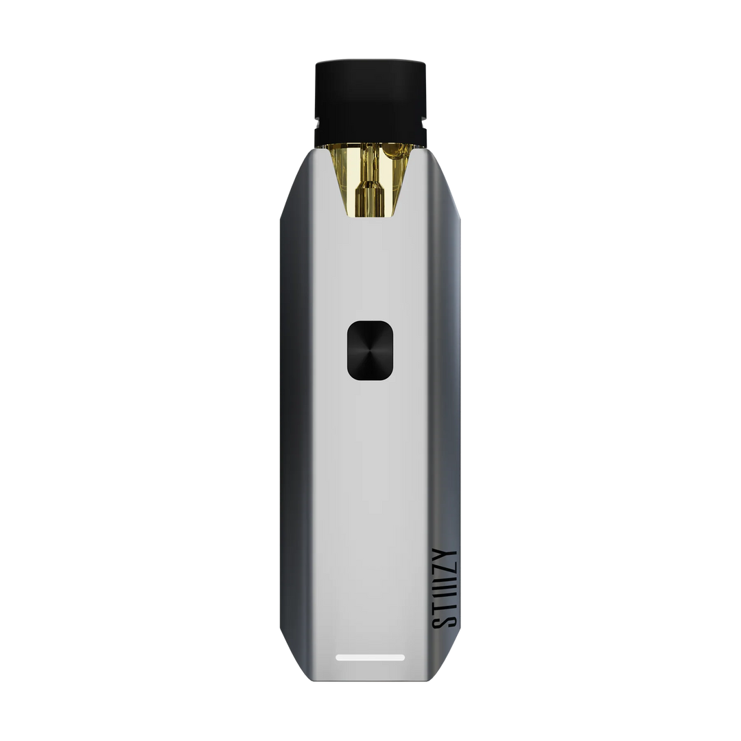 STIIIZY Pro XL Battery in Silver, sleek metallic adjustable voltage pod vape