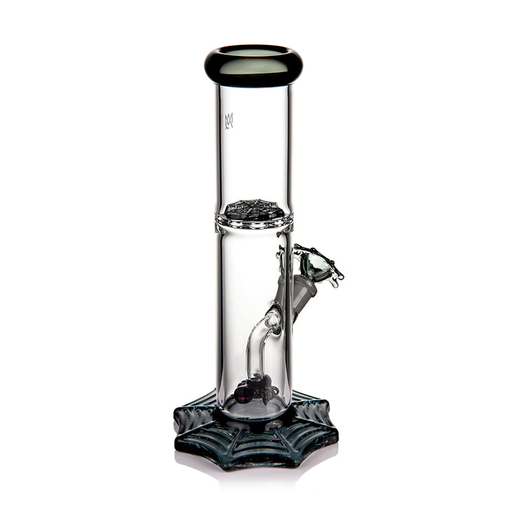 Side view of MJ Arsenal Widowmaker Bong highlighting 14mm spiderweb bowl and borosilicate glass craftsmanship

