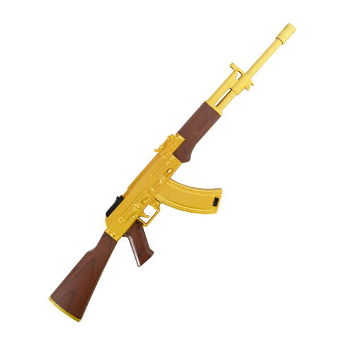 Techno BBQ AK47 Lighter in Gold, novelty AK47-shaped butane torch lighter