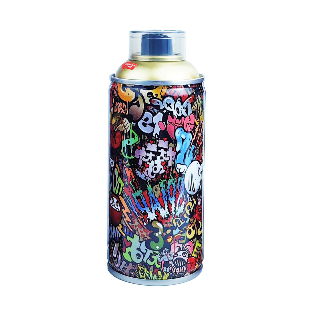 Techno Torch 5in Spray Can Torch — novelty spray-paint-can butane torch lighter, detail view