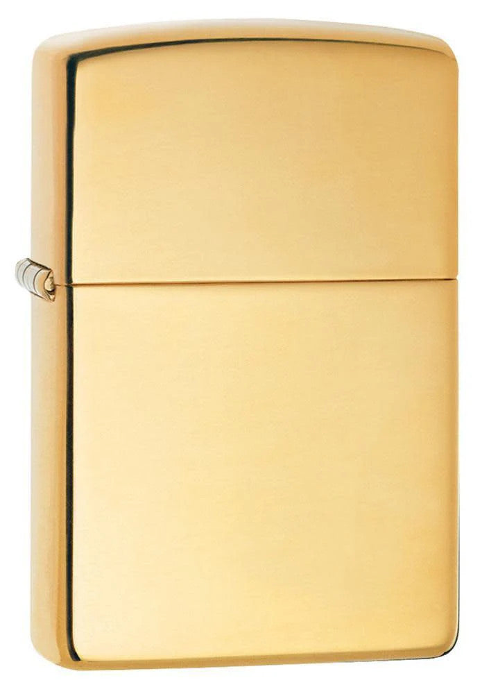 Zippo Brass - Windproof Lighter with high polish finish, featuring a durable metal body and refillable design. Ideal for everyday use or gifting.