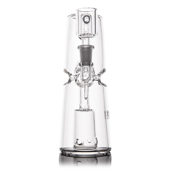 front view Time Turner Dab Rig Double Uptake Recycler with 4-Hole Perc