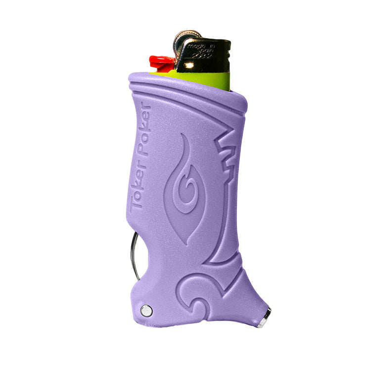 Toker Poker Lavender lighter sleeve multi-tool with poker and tamper, alternate view