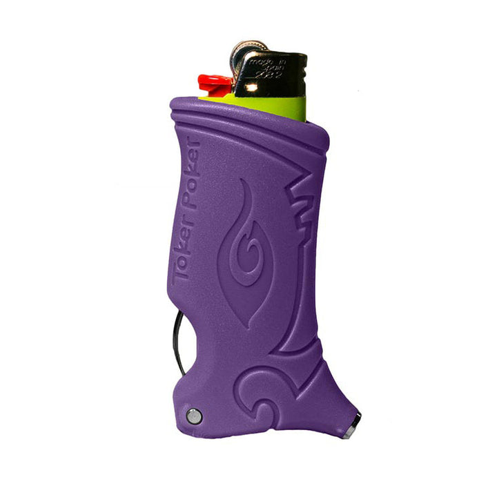 Toker Poker Purple lighter sleeve multi-tool with poker and tamper, alternate view