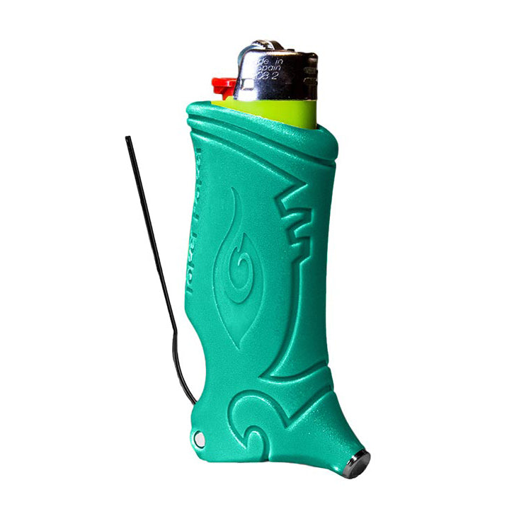 Toker Poker Turquoise lighter sleeve multi-tool with poker and tamper